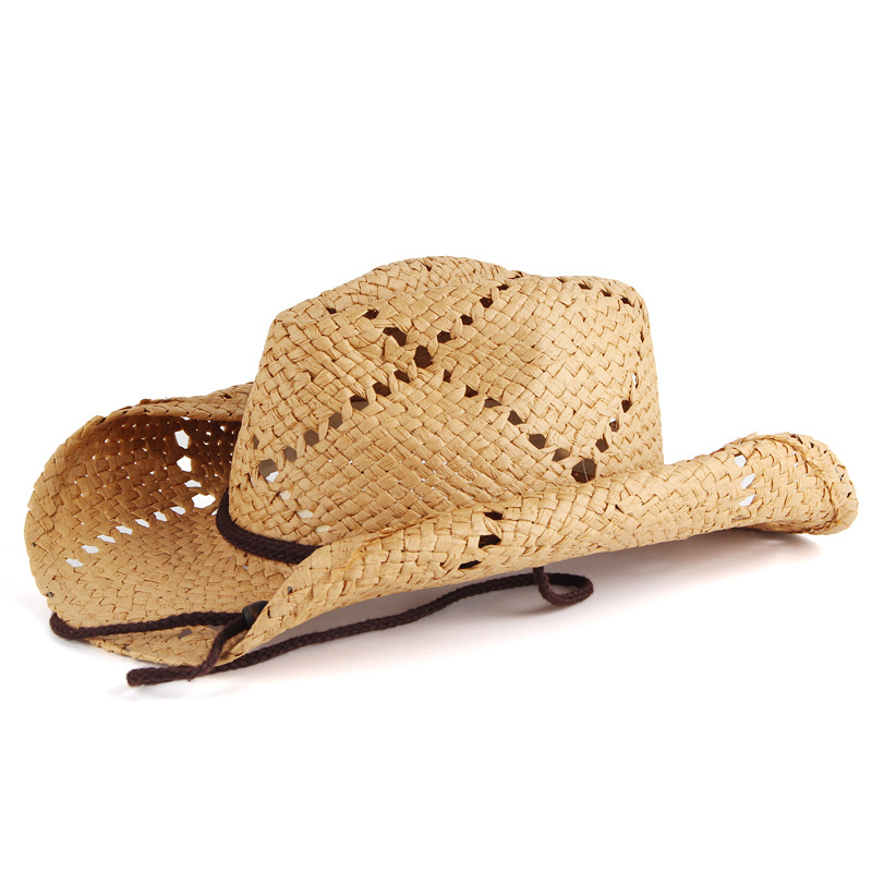 Cowboy Hat Straw - Unisex Women Men Retro Hollow-out Breathable