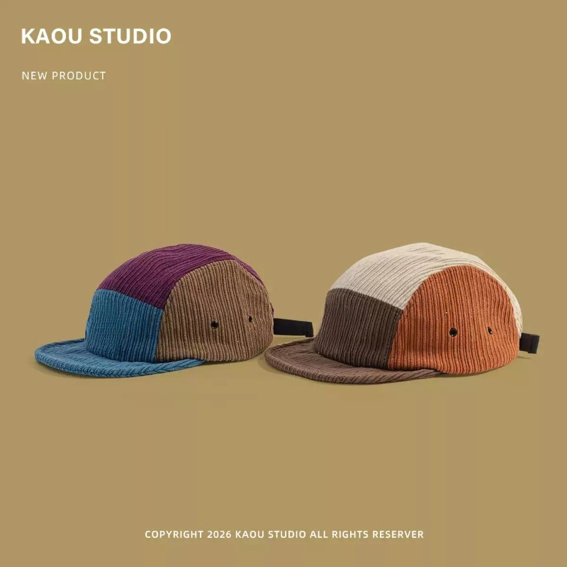 Men Women Color Block Corduroy - Corduroy Cap 5 Panel 评论和价格