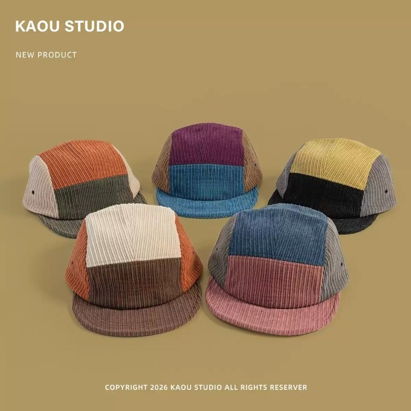 Men Women Color Block Corduroy - Corduroy Cap 5 Panel 评论和价格