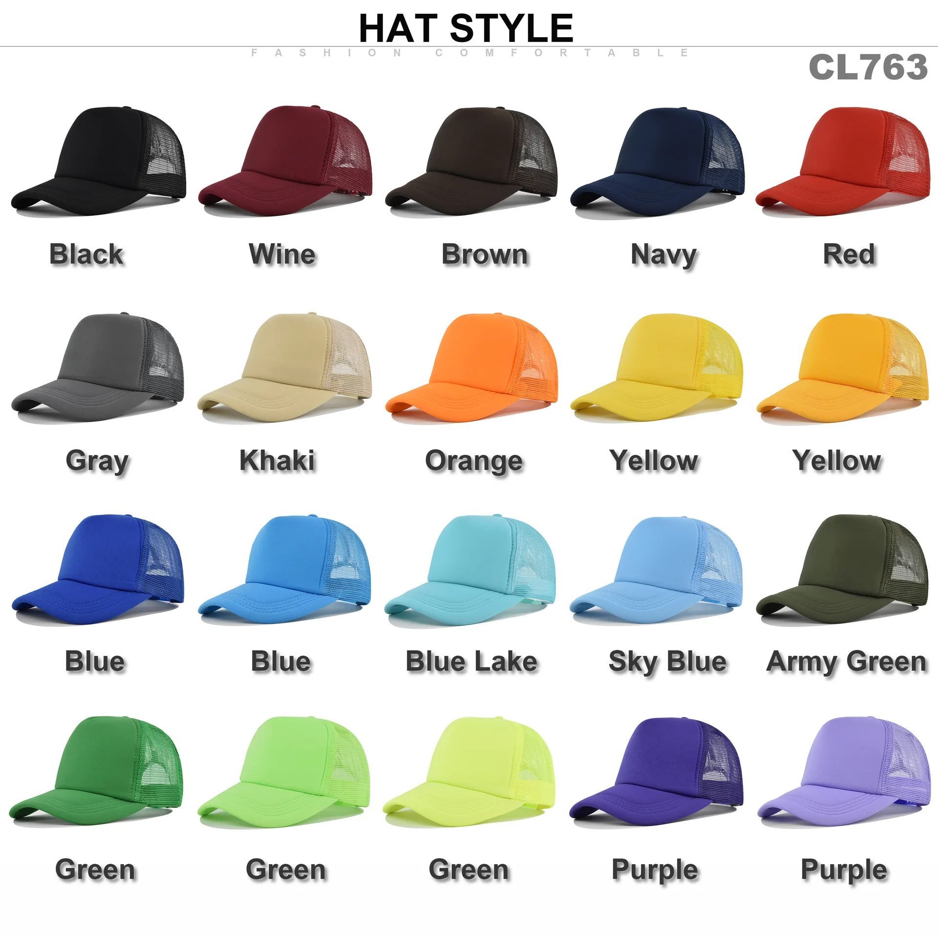 Fashion Unisex Plain Baseball  - Trucker Cap Mesh 评论和价格