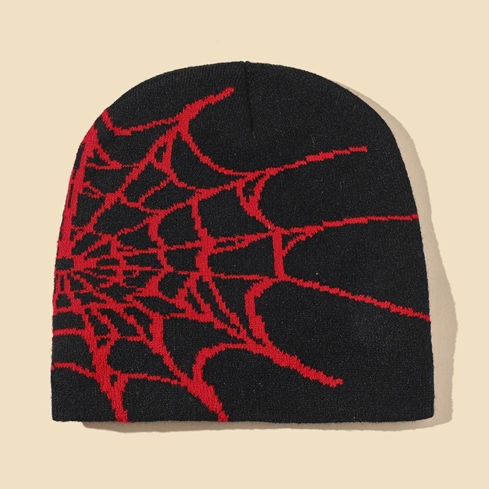 Gothic Soft Spider Web Pattern - Beanie Cuffed Knit 评论和价格