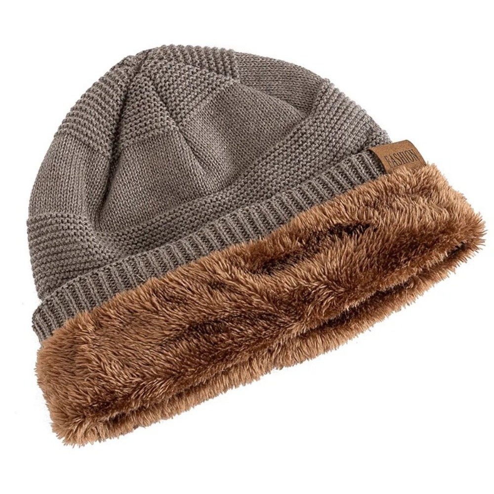 Casual Fur Lined Winter Beanie - Beanie Cuffed Knit 评论和价格