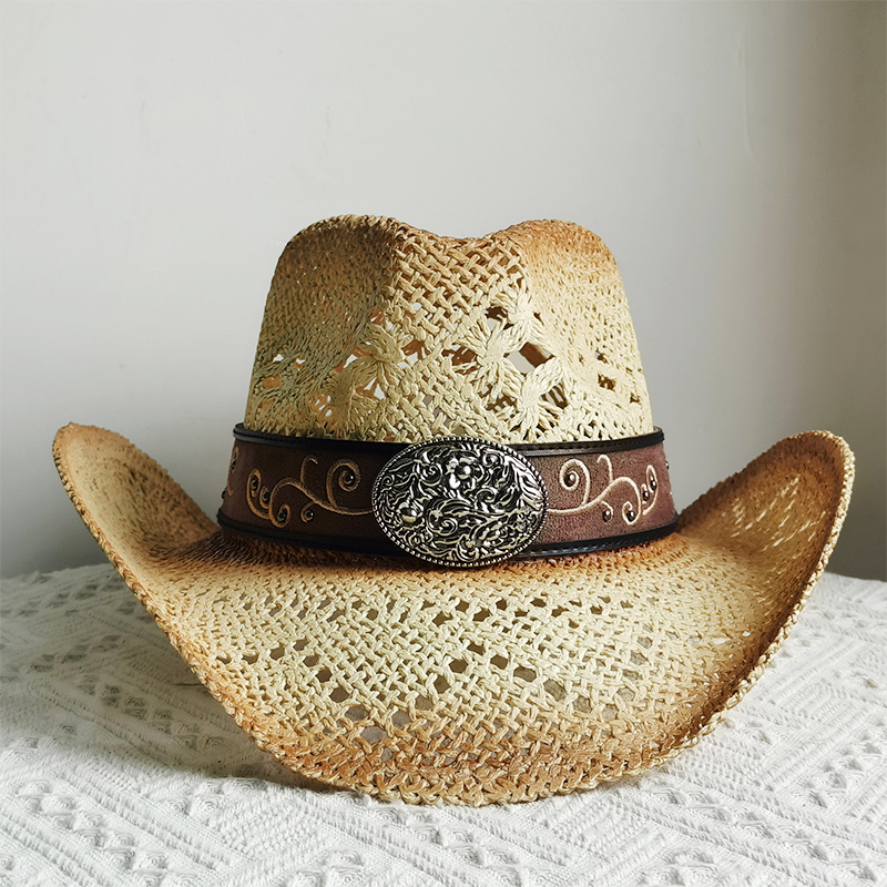 new Men Cowboy Straw hat women - Cowboy Hat Straw 评论和价格