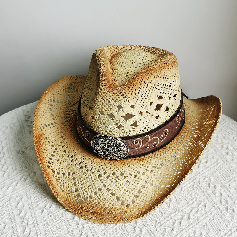 new Men Cowboy Straw hat women - Cowboy Hat Straw 评论和价格