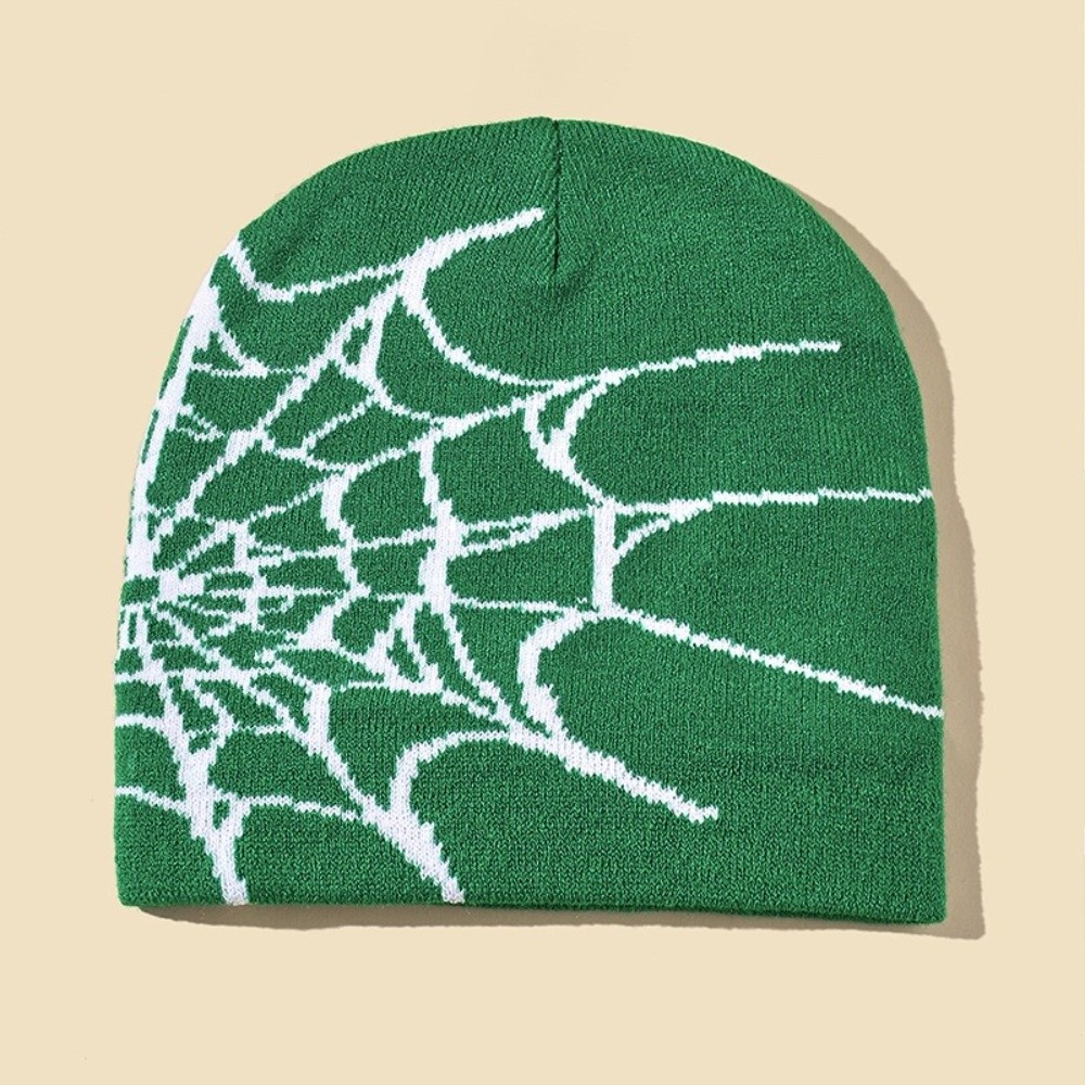 Hip-hop Soft Spider Web Patter - Beanie Cuffed Knit 评论和价格
