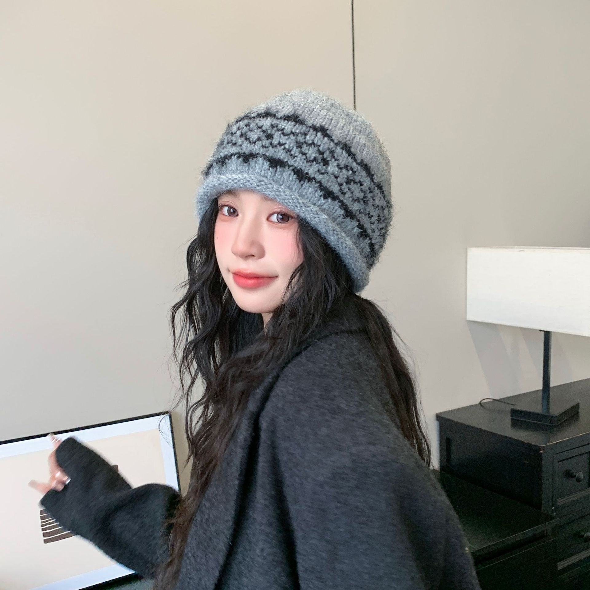Fair Isle Knitted Beanie Hat f - Beanie Cuffed Knit 评论和价格