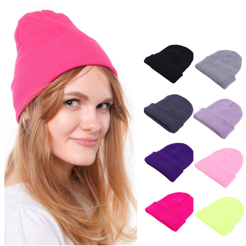 Fashion Solid Color Knit Beani - Beanie Cuffed Knit 评论和价格