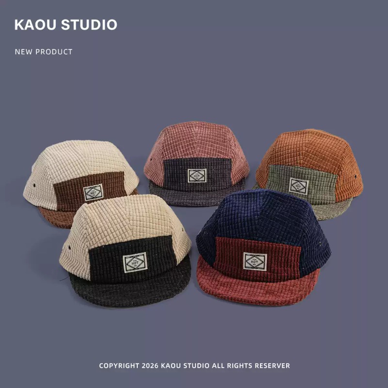 Color Block Patchwork Corduroy - Corduroy Cap 5 Panel 评论和价格