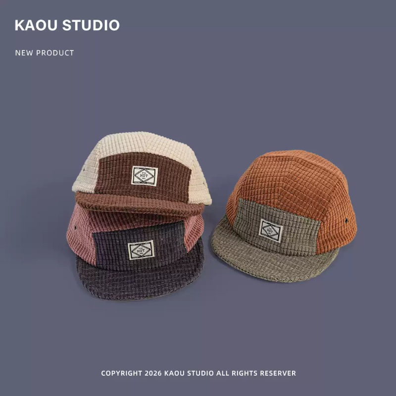 Color Block Patchwork Corduroy - Corduroy Cap 5 Panel 评论和价格